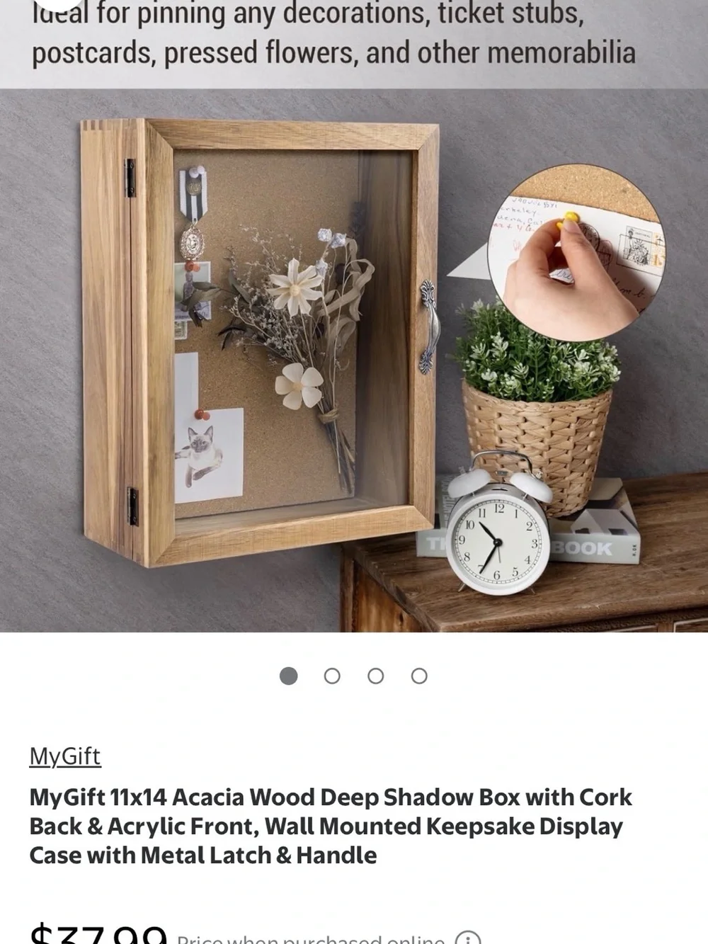 Source Unknown Natural Wood shadow box in Light Brown
